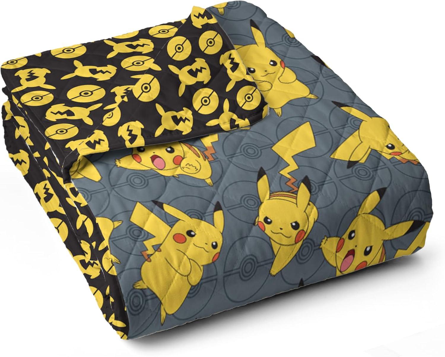 imageNorthwest Bluey Goofing Around Quilted Throw Blanket Official Cartoon Throw Blanket Featuring Bluey for Adults Boys Girls Bed Couch or Playroom 60 x 80 InchesPikachu Poke Ball
