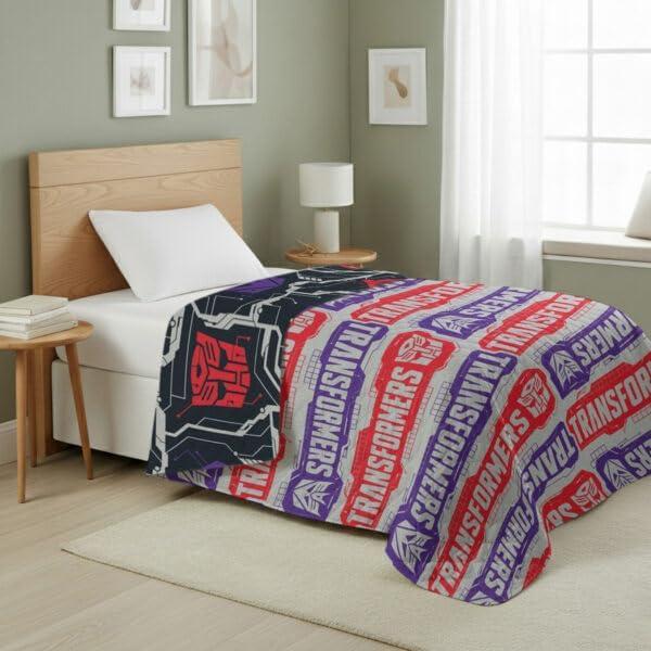 imageNorthwest Bluey Goofing Around Quilted Throw Blanket Official Cartoon Throw Blanket Featuring Bluey for Adults Boys Girls Bed Couch or Playroom 60 x 80 InchesTransformer Logo