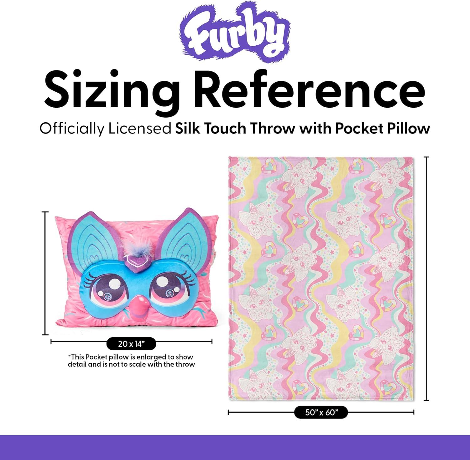 imageNorthwest Bluey Party Pups Silk Touch Throw Blanket 50 x 60 Inches with Bluey Plush Pocket Pillow 14 x 20 Inches Comfy amp Cozy Bluey Blanket amp Pillow Set for Boys and GirlsFurby Wavy Pink