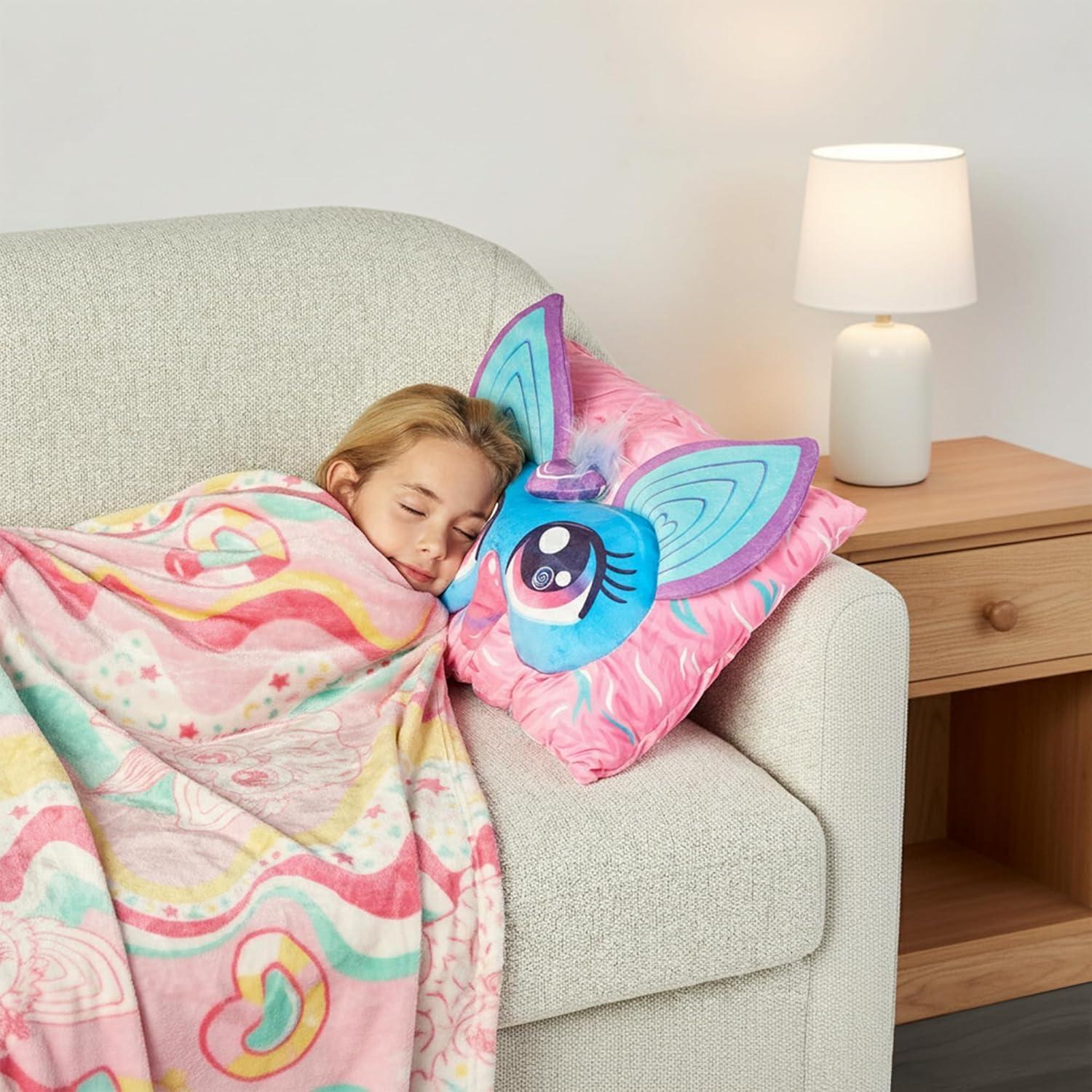 imageNorthwest Bluey Party Pups Silk Touch Throw Blanket 50 x 60 Inches with Bluey Plush Pocket Pillow 14 x 20 Inches Comfy amp Cozy Bluey Blanket amp Pillow Set for Boys and GirlsFurby Wavy Pink