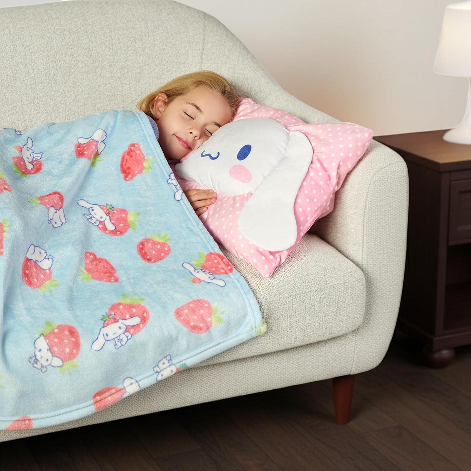 imageNorthwest Bluey Party Pups Silk Touch Throw Blanket 50 x 60 Inches with Bluey Plush Pocket Pillow 14 x 20 Inches Comfy amp Cozy Bluey Blanket amp Pillow Set for Boys and GirlsCinnamoroll Strawberry Delight