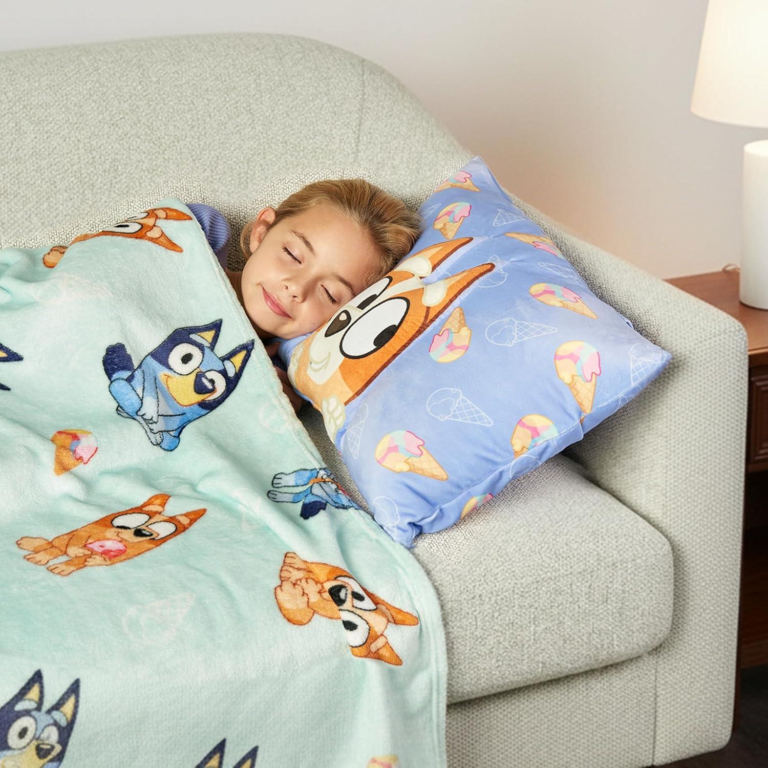 imageNorthwest Bluey Party Pups Silk Touch Throw Blanket 50 x 60 Inches with Bluey Plush Pocket Pillow 14 x 20 Inches Comfy amp Cozy Bluey Blanket amp Pillow Set for Boys and GirlsBluey Bingo Joy