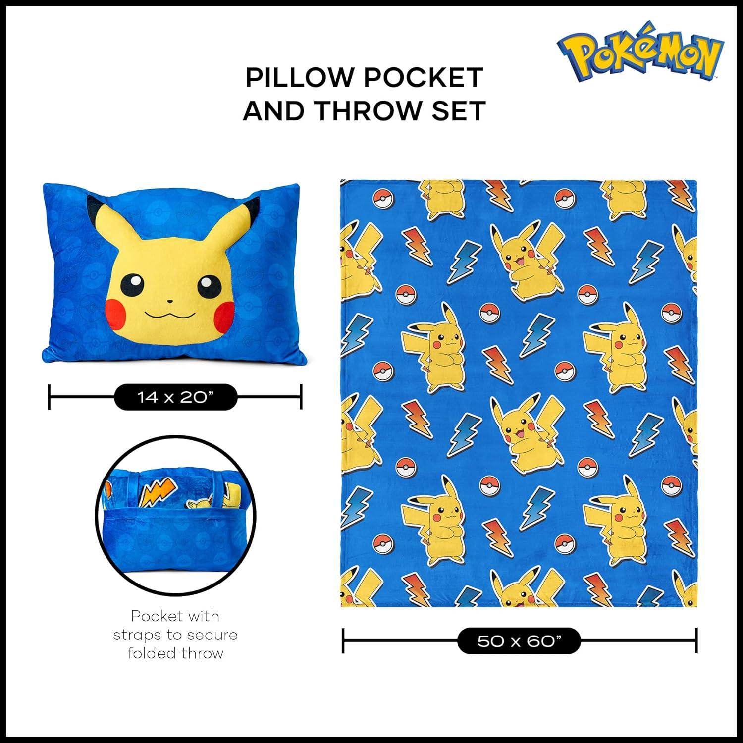 imageNorthwest Bluey Party Pups Silk Touch Throw Blanket 50 x 60 Inches with Bluey Plush Pocket Pillow 14 x 20 Inches Comfy amp Cozy Bluey Blanket amp Pillow Set for Boys and GirlsPika Pika