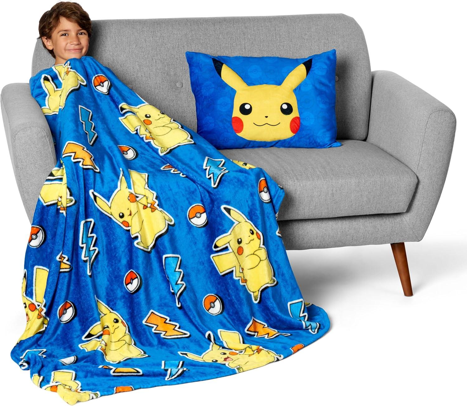 imageNorthwest Bluey Party Pups Silk Touch Throw Blanket 50 x 60 Inches with Bluey Plush Pocket Pillow 14 x 20 Inches Comfy amp Cozy Bluey Blanket amp Pillow Set for Boys and GirlsPika Pika