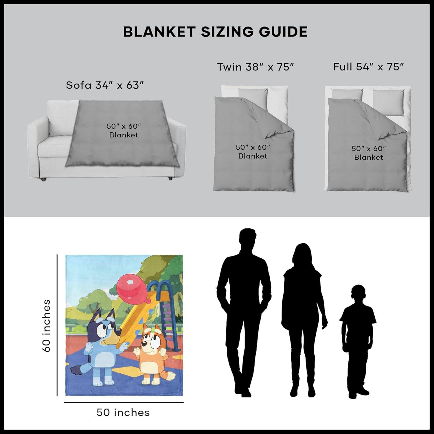 imageNorthwest Bluey Silk Touch Throw Blanket 50 x 60 Roll Call BanditBalloon Girls