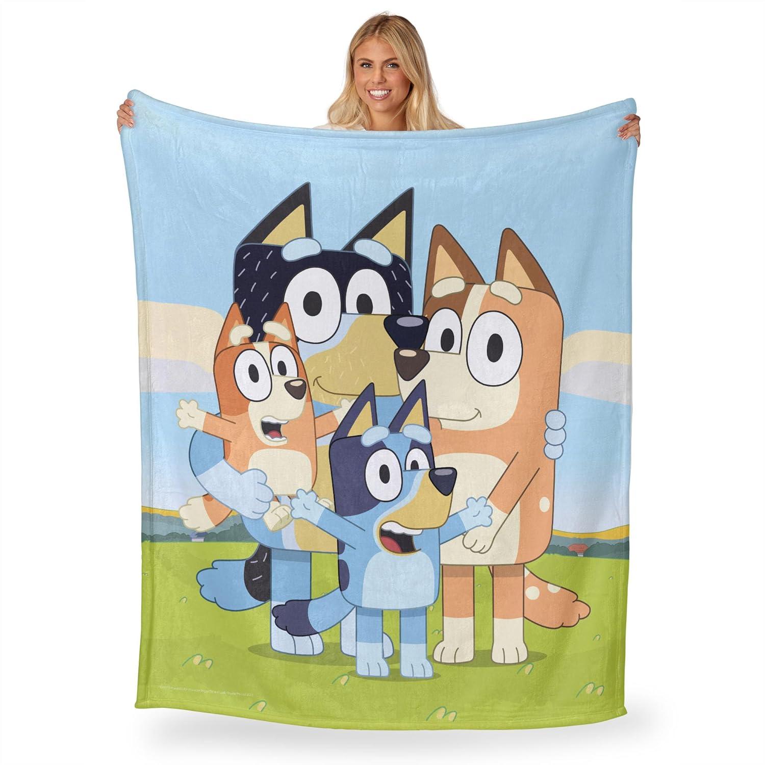 imageNorthwest Bluey Silk Touch Throw Blanket 50 x 60 Roll Call BanditHeeler Family