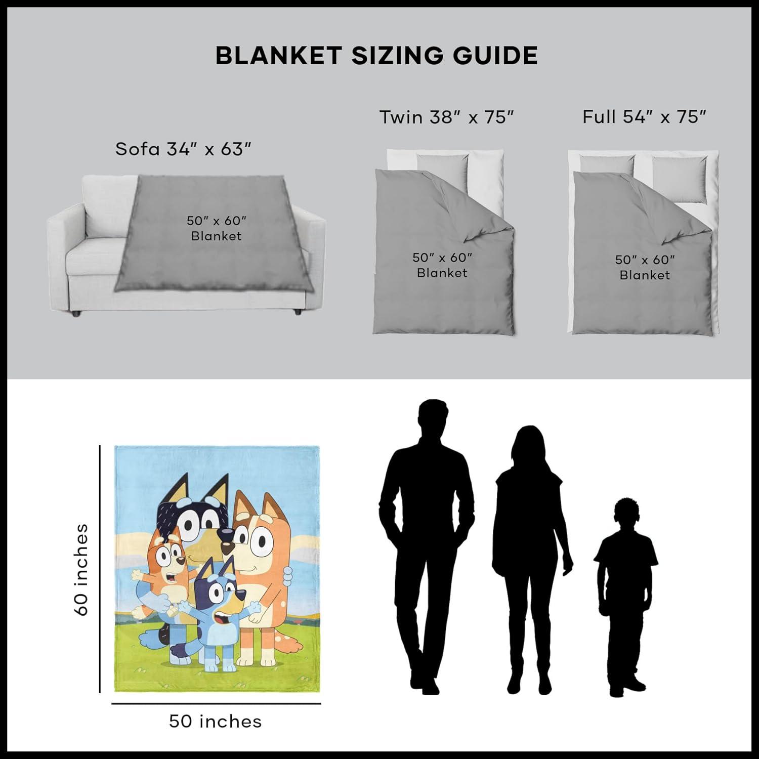imageNorthwest Bluey Silk Touch Throw Blanket 50 x 60 Roll Call BanditHeeler Family