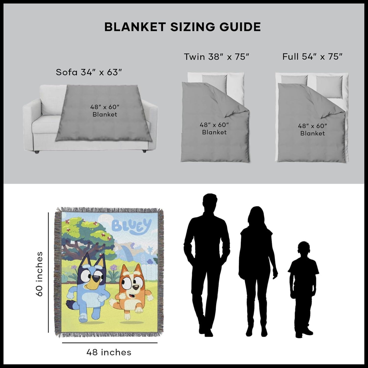 imageNorthwest Bluey Woven Tapestry Throw Blanket 48 x 60 Family DayJogging Bluey