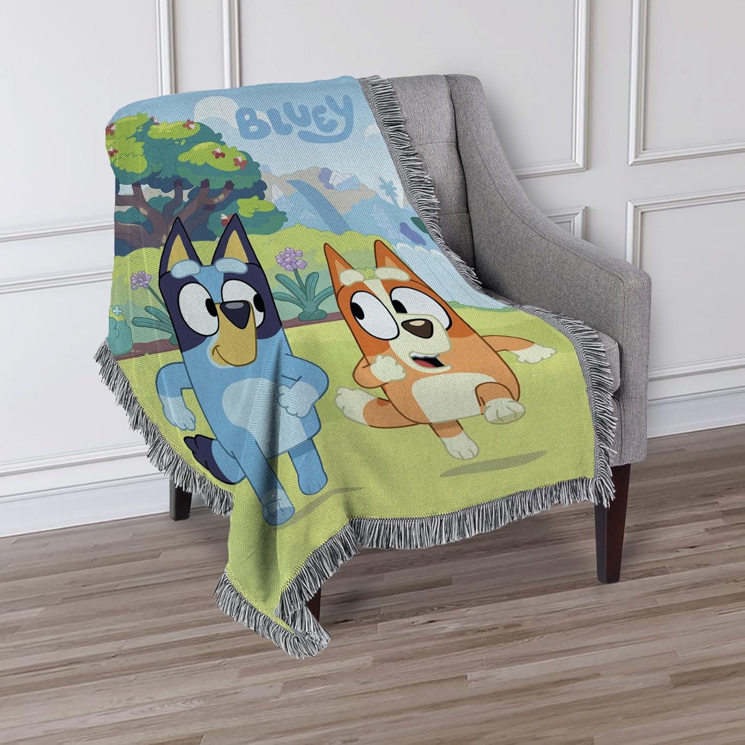 imageNorthwest Bluey Woven Tapestry Throw Blanket 48 x 60 Family DayJogging Bluey