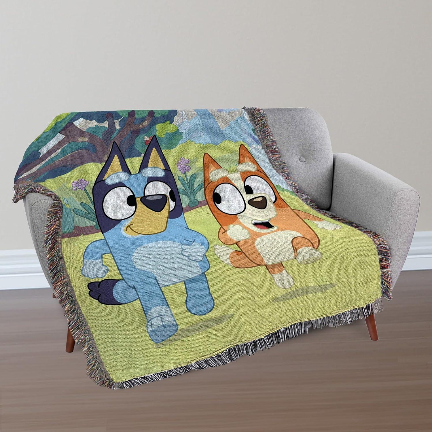 imageNorthwest Bluey Woven Tapestry Throw Blanket 48 x 60 Family DayJogging Bluey