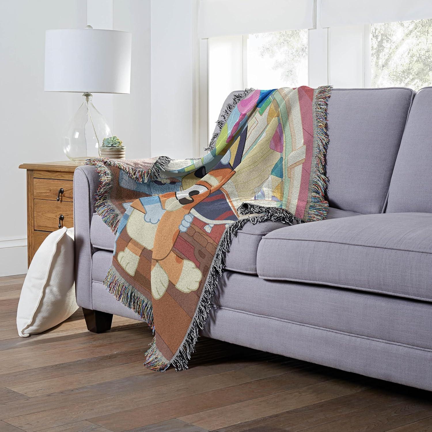 imageNorthwest Bluey Woven Tapestry Throw Blanket 48 x 60 Family DaySisters Celebration