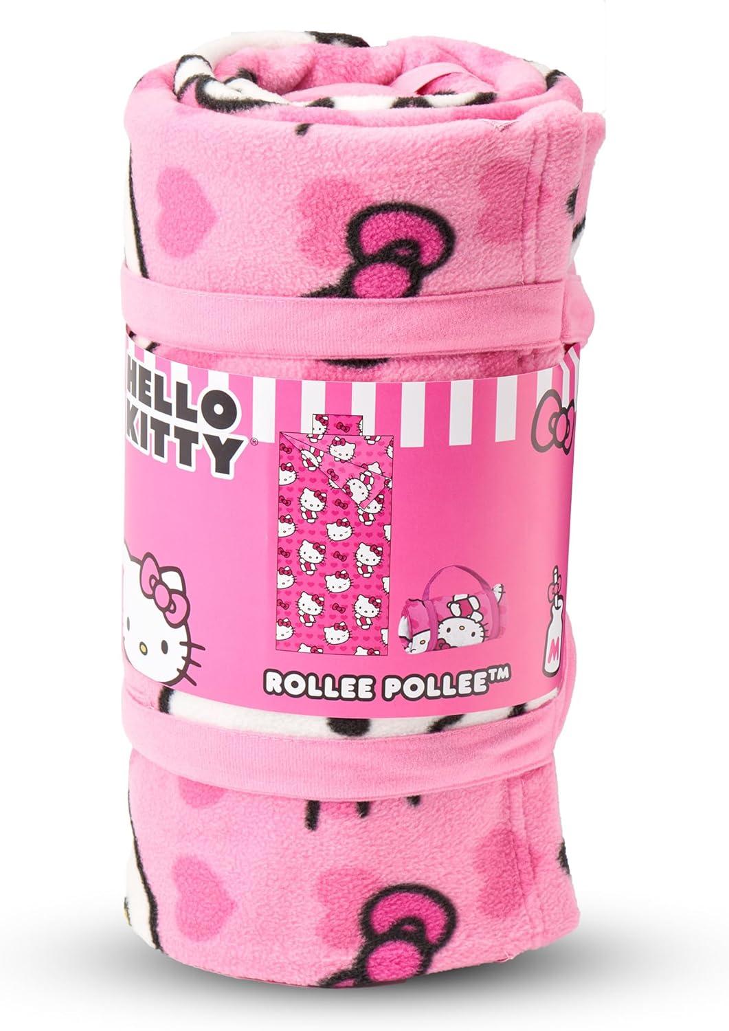 imageROLLEE POLLEE Nap Sac Roll Up Napping Blanket with Attached Pillow for PreschoolDaycare Super Soft with Elastic Straps Fits Most Mats and CotsI Love Pink