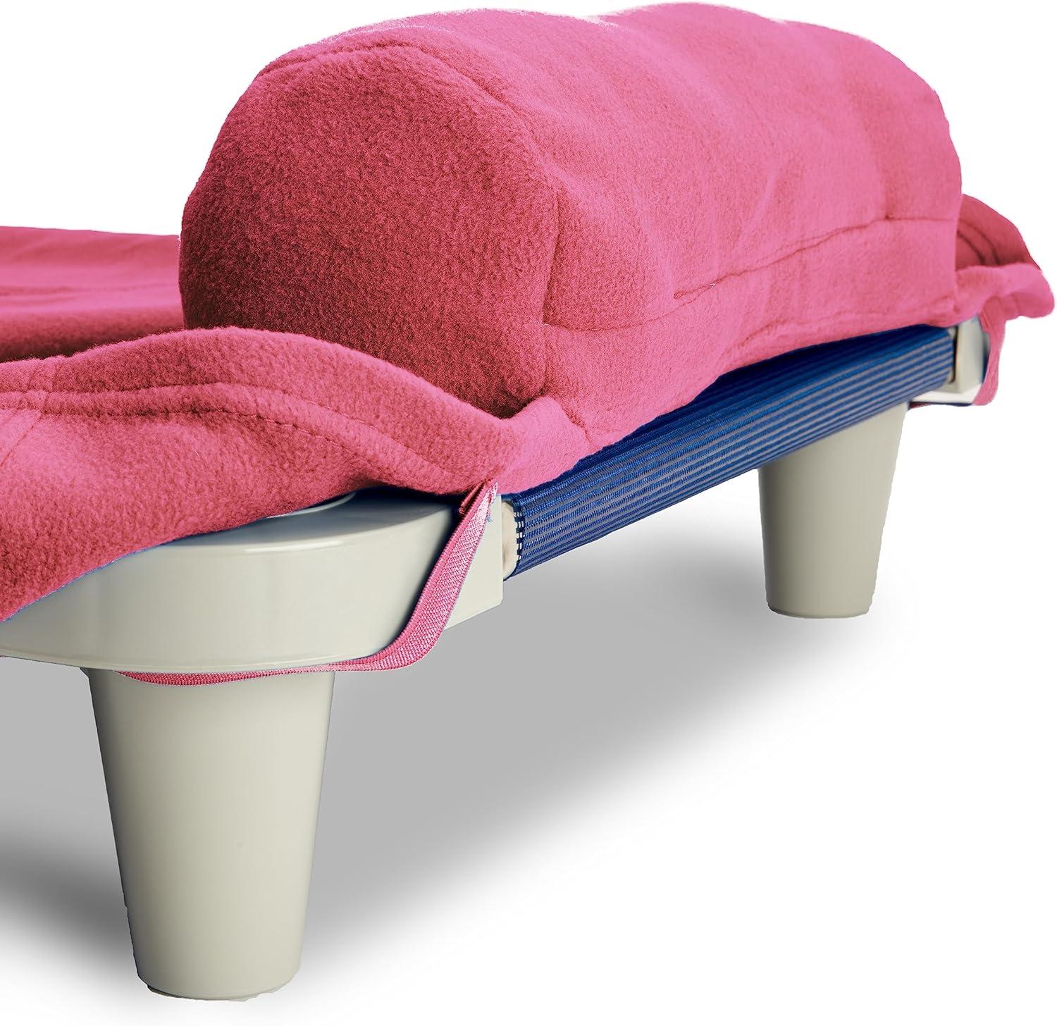 imageROLLEE POLLEE Nap Sac Roll Up Napping Blanket with Attached Pillow for PreschoolDaycare Super Soft with Elastic Straps Fits Most Mats and CotsPink