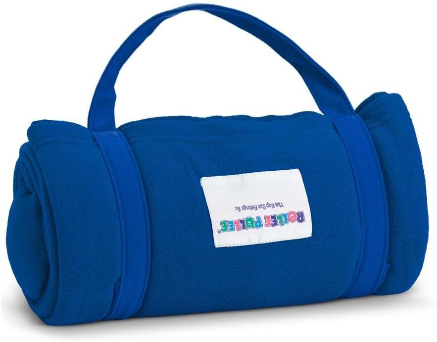 imageROLLEE POLLEE Nap Sac Roll Up Napping Blanket with Attached Pillow for PreschoolDaycare Super Soft with Elastic Straps Fits Most Mats and CotsRoyal Blue
