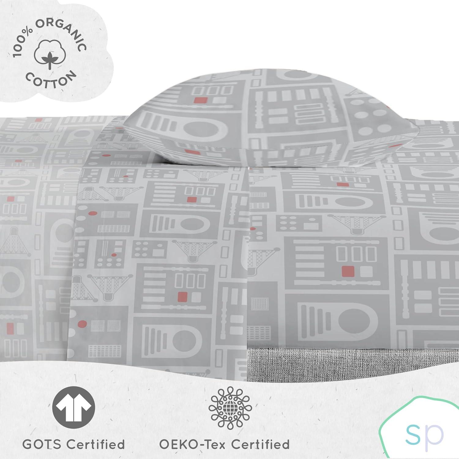 imageSaturday Park Bluey and Bingo Rainbow Clouds Full Bed Set 7 Piece 100 Organic Cotton Bedding with Duvet Cover and Sheets GOTS amp OekoTEX CertifiedBlack Star Wars