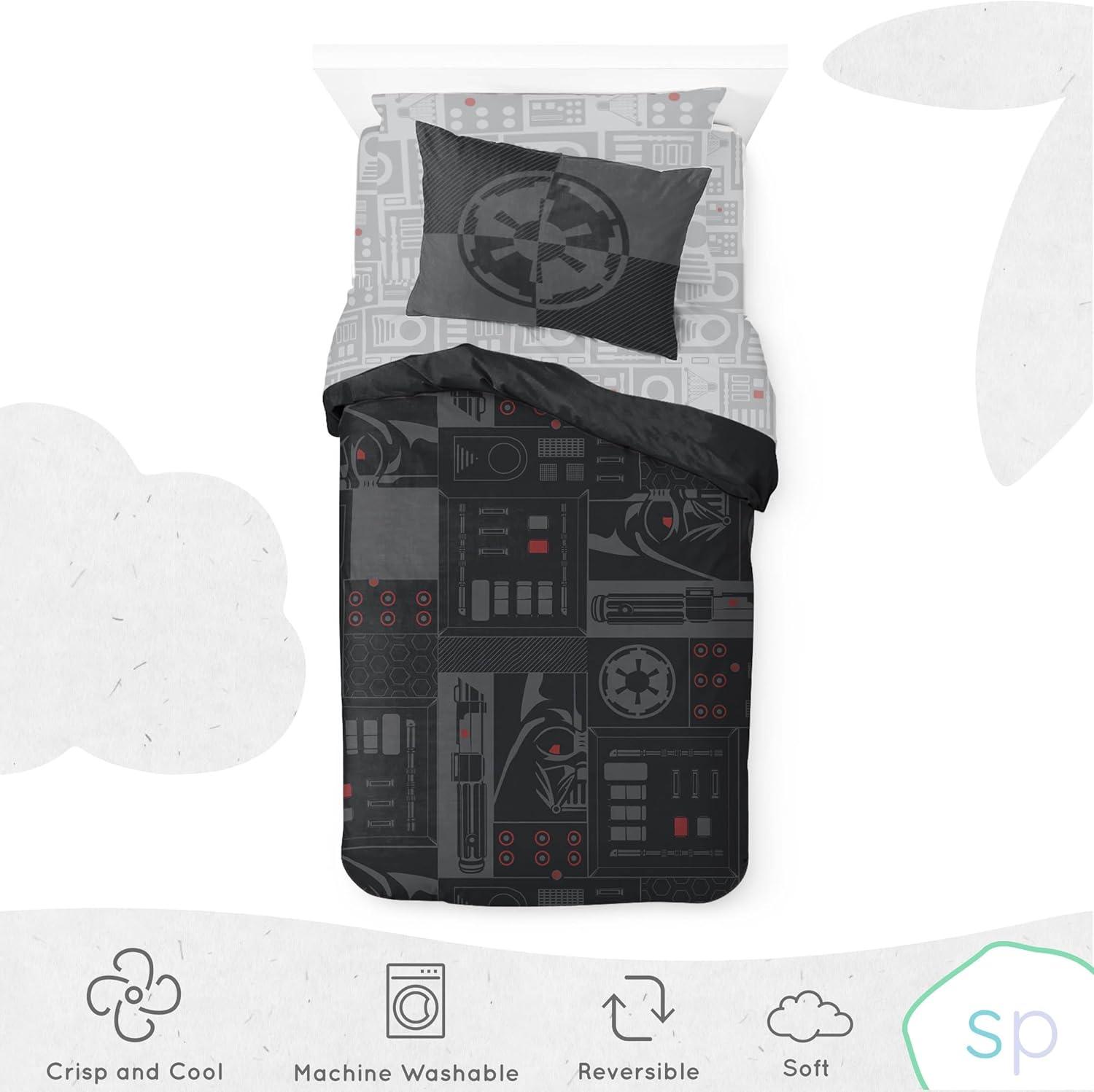 imageSaturday Park Bluey and Bingo Rainbow Clouds Full Bed Set 7 Piece 100 Organic Cotton Bedding with Duvet Cover and Sheets GOTS amp OekoTEX CertifiedBlack Star Wars