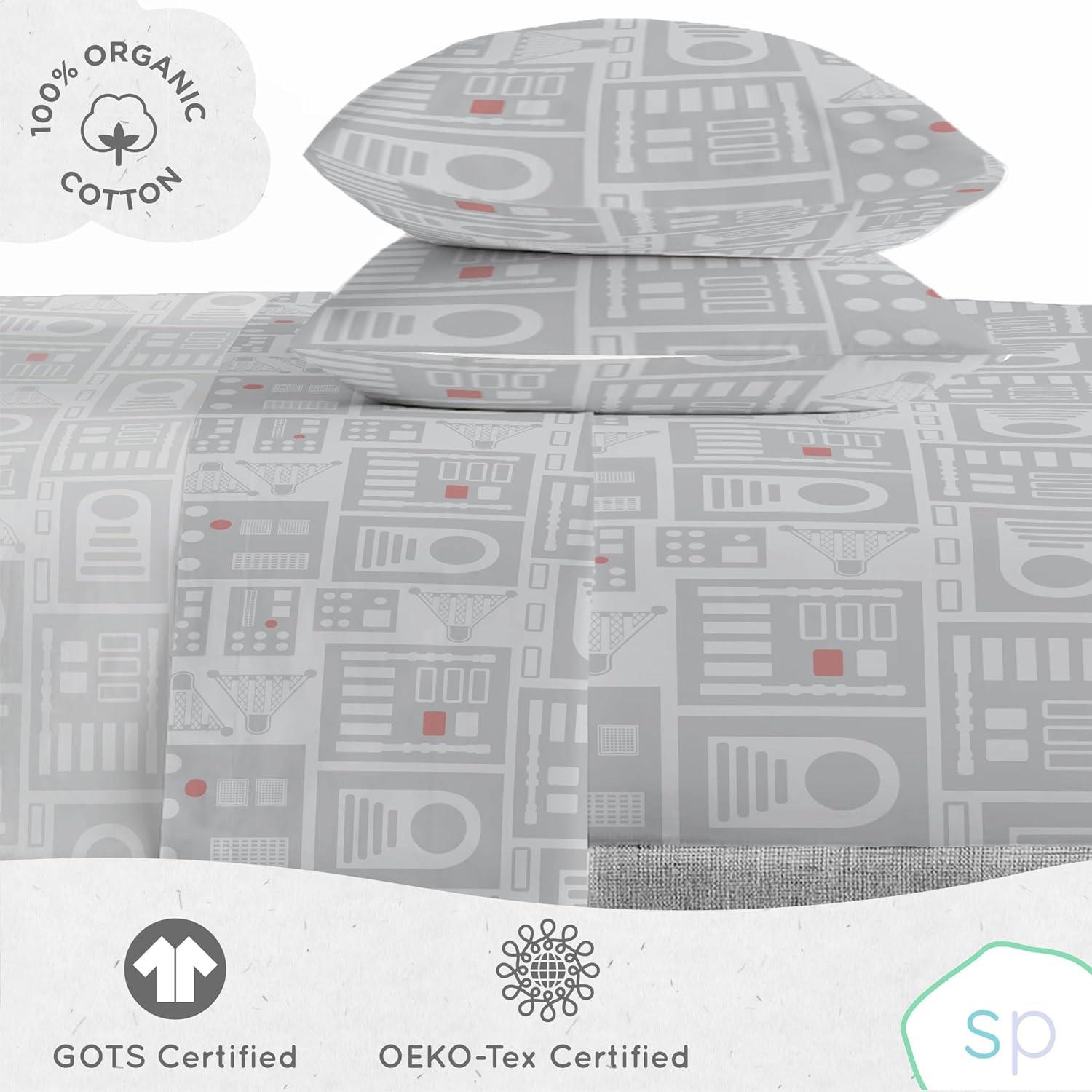 imageSaturday Park Bluey and Bingo Rainbow Clouds Full Bed Set 7 Piece 100 Organic Cotton Bedding with Duvet Cover and Sheets GOTS amp OekoTEX CertifiedBlack Star Wars