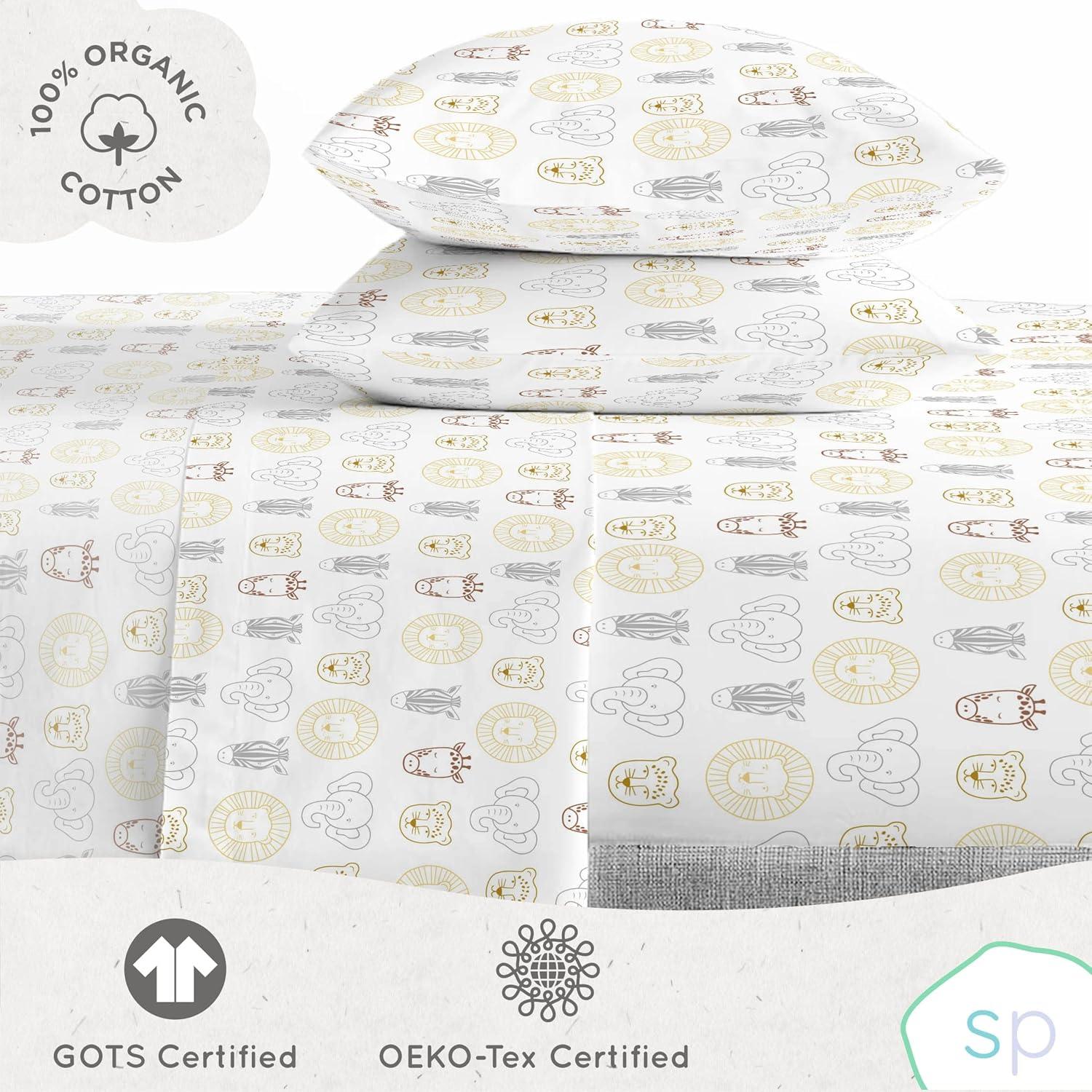 imageSaturday Park Bluey and Bingo Rainbow Clouds Full Bed Set 7 Piece 100 Organic Cotton Bedding with Duvet Cover and Sheets GOTS amp OekoTEX CertifiedGrey Safari