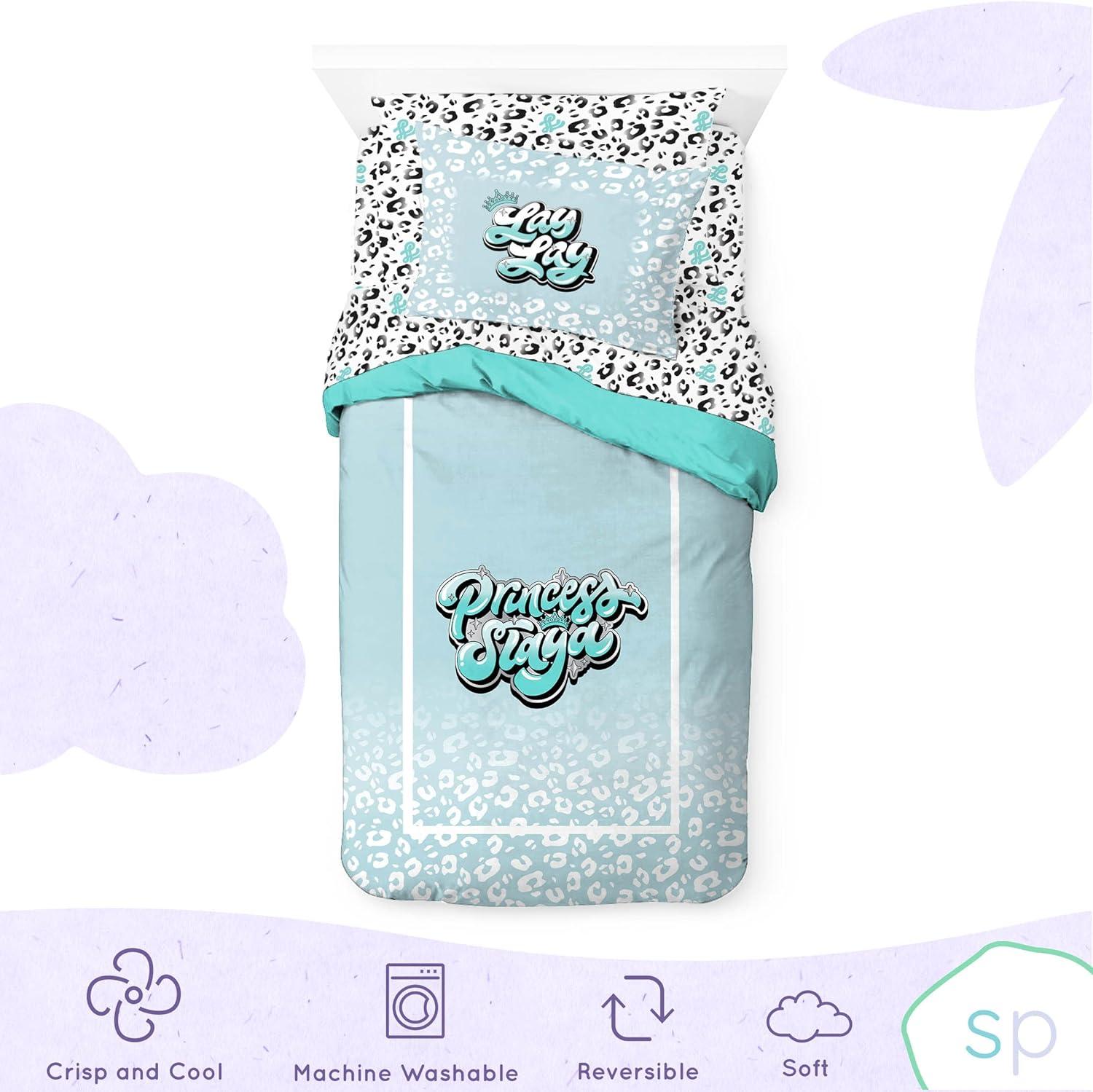 imageSaturday Park Bluey and Bingo Rainbow Clouds Full Bed Set 7 Piece 100 Organic Cotton Bedding with Duvet Cover and Sheets GOTS amp OekoTEX CertifiedTeal Lay Lay
