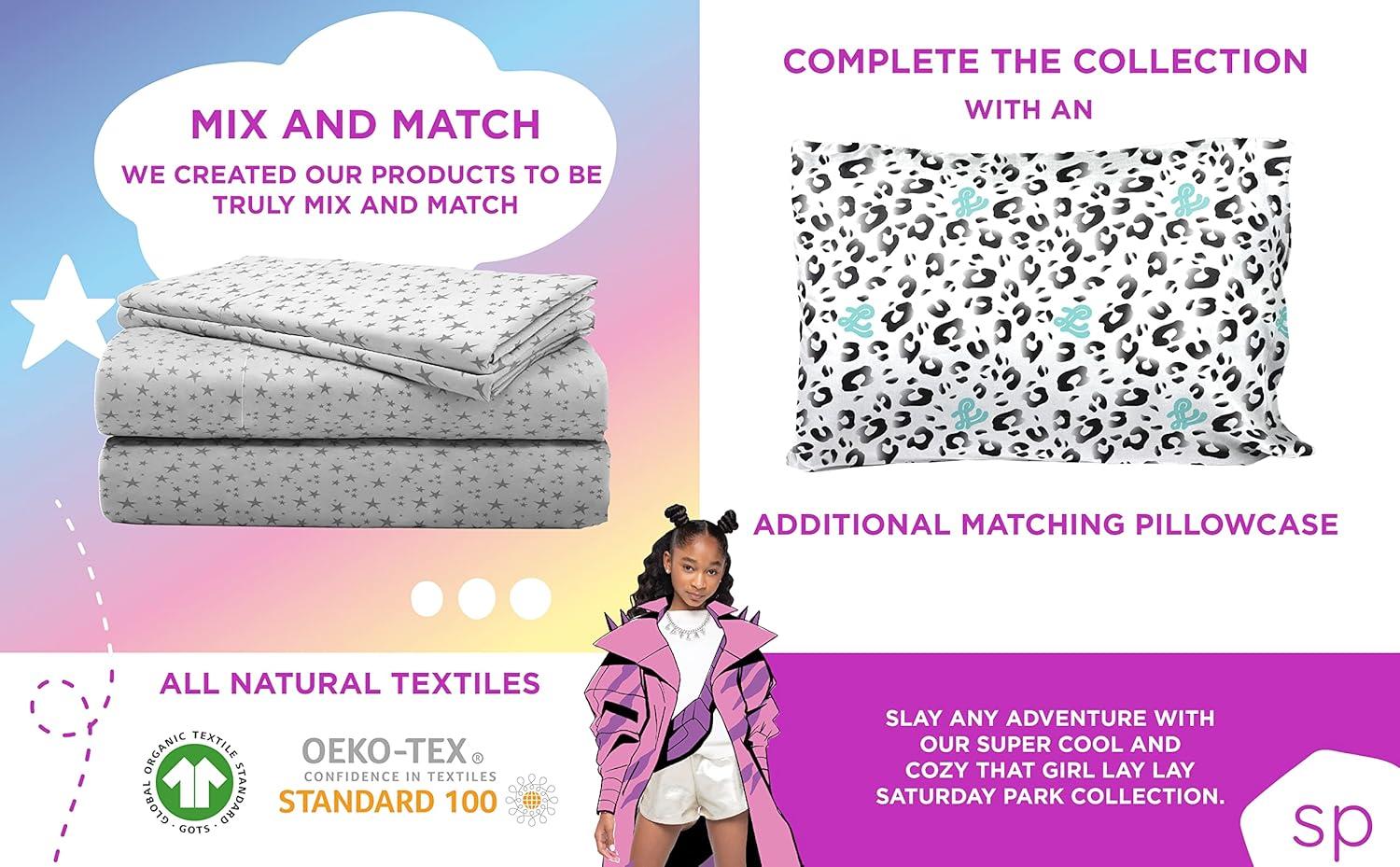 imageSaturday Park Bluey and Bingo Rainbow Clouds Full Bed Set 7 Piece 100 Organic Cotton Bedding with Duvet Cover and Sheets GOTS amp OekoTEX CertifiedTeal Lay Lay
