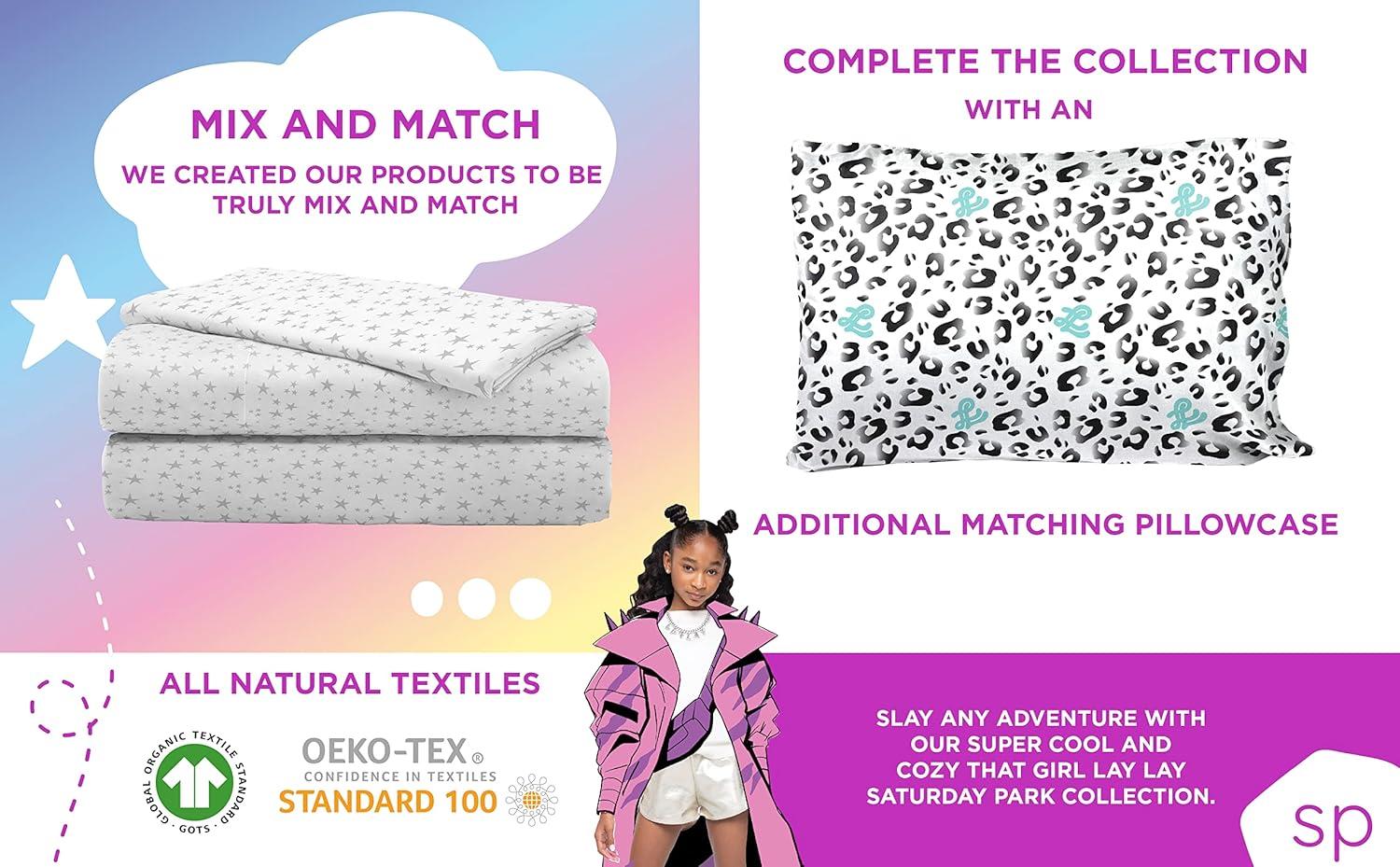 imageSaturday Park Bluey and Bingo Rainbow Clouds Full Bed Set 7 Piece 100 Organic Cotton Bedding with Duvet Cover and Sheets GOTS amp OekoTEX CertifiedTeal Lay Lay