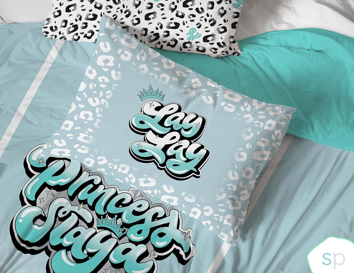 imageSaturday Park Bluey and Bingo Rainbow Clouds Full Bed Set 7 Piece 100 Organic Cotton Bedding with Duvet Cover and Sheets GOTS amp OekoTEX CertifiedTeal Lay Lay