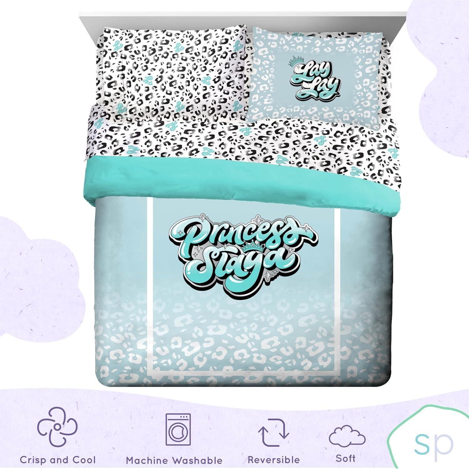 imageSaturday Park Bluey and Bingo Rainbow Clouds Full Bed Set 7 Piece 100 Organic Cotton Bedding with Duvet Cover and Sheets GOTS amp OekoTEX CertifiedTeal Lay Lay