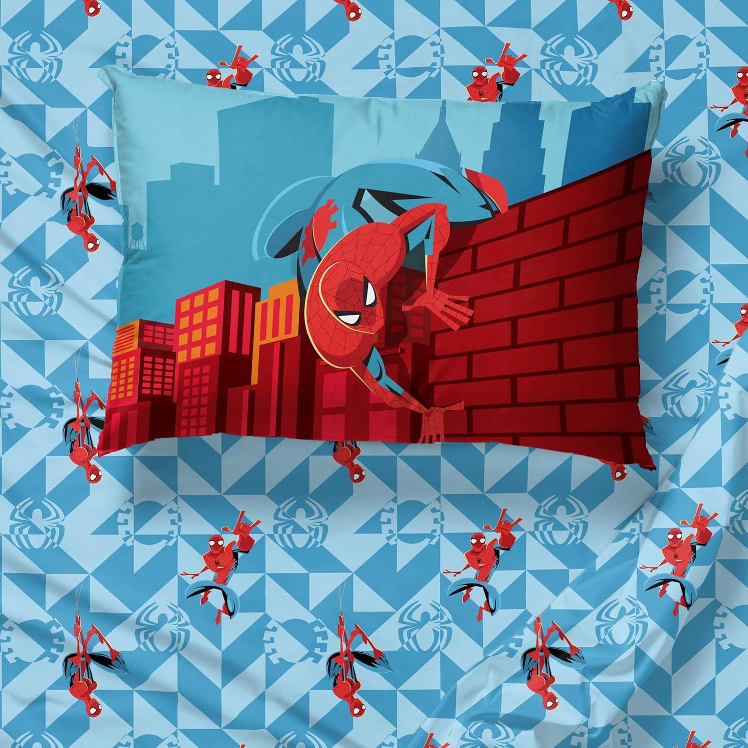 imageSunny Side Up Bluey amp Friends Full Sheet Set 4 Piece Kids Bedding Set Includes Pillow Cover Super Soft Microfiber SheetsBlue Spiderman