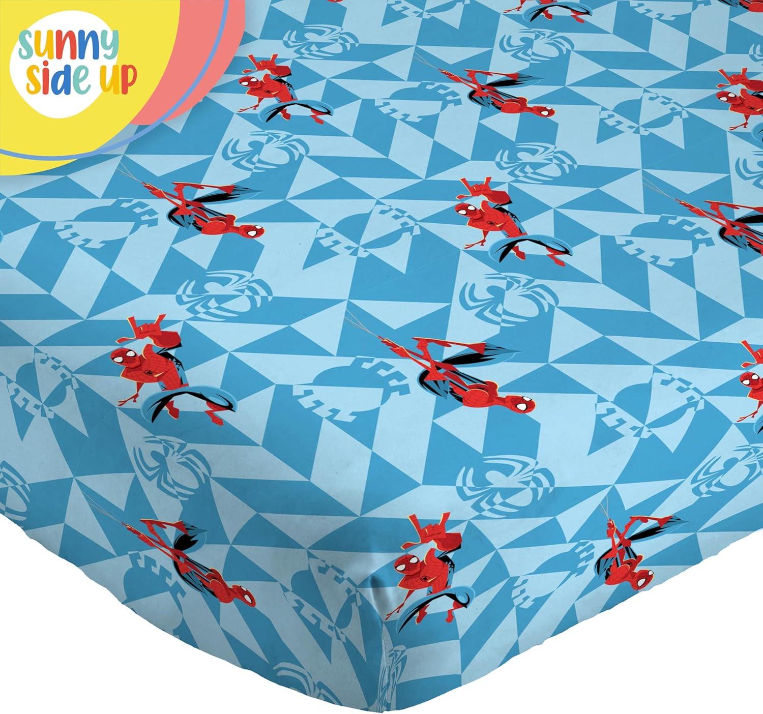 imageSunny Side Up Bluey amp Friends Full Sheet Set 4 Piece Kids Bedding Set Includes Pillow Cover Super Soft Microfiber SheetsBlue Spiderman