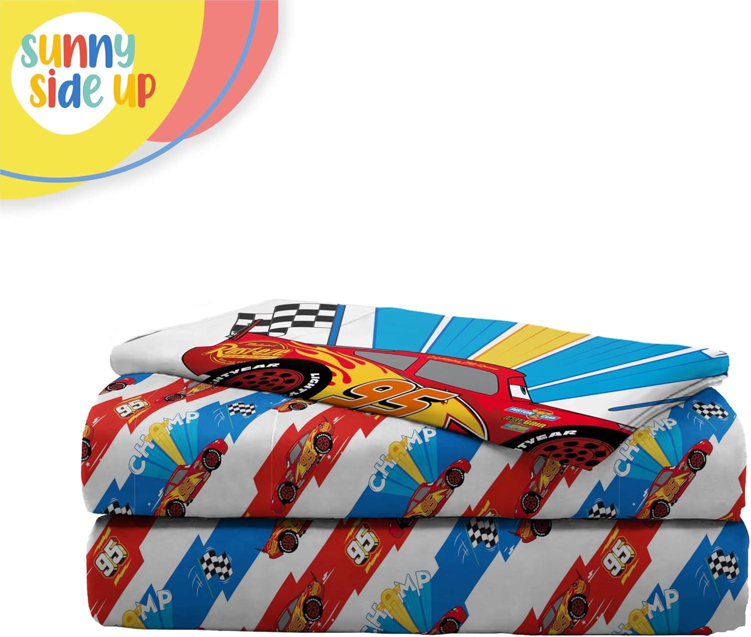 imageSunny Side Up Bluey amp Friends Full Sheet Set 4 Piece Kids Bedding Set Includes Pillow Cover Super Soft Microfiber SheetsMulti Cars