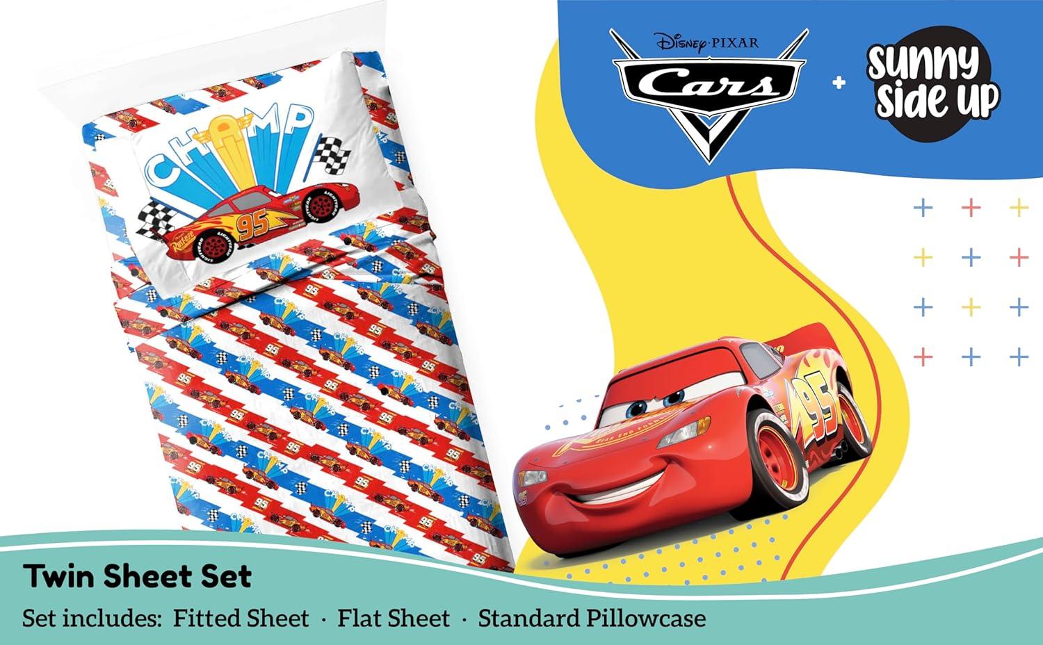 imageSunny Side Up Bluey amp Friends Full Sheet Set 4 Piece Kids Bedding Set Includes Pillow Cover Super Soft Microfiber SheetsMulti Cars