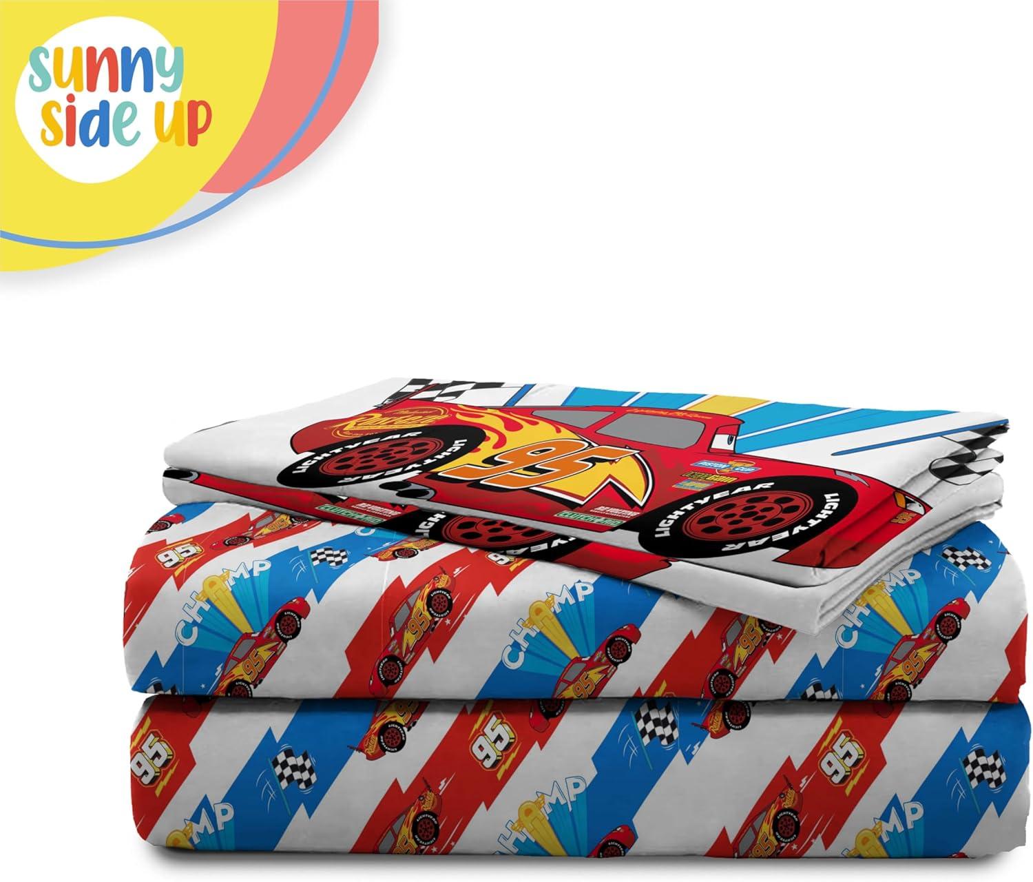 imageSunny Side Up Bluey amp Friends Full Sheet Set 4 Piece Kids Bedding Set Includes Pillow Cover Super Soft Microfiber SheetsMulti Cars