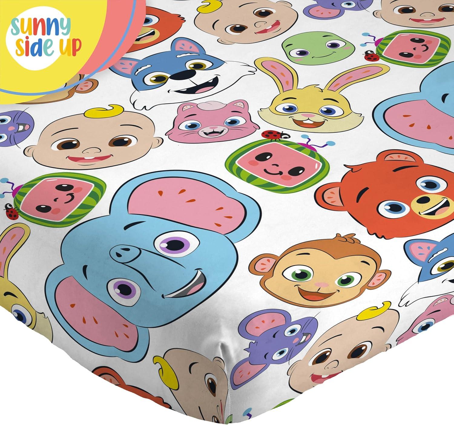 imageSunny Side Up Bluey amp Friends Full Sheet Set 4 Piece Kids Bedding Set Includes Pillow Cover Super Soft Microfiber SheetsMulti Cocomelon