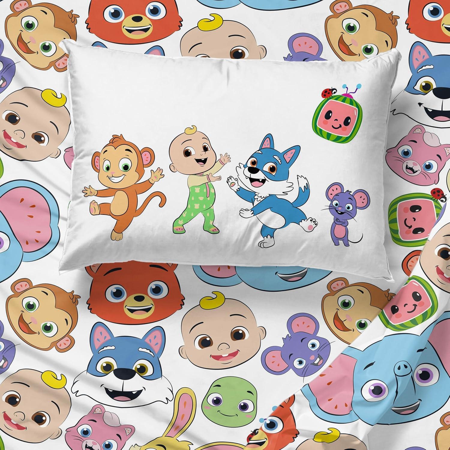 imageSunny Side Up Bluey amp Friends Full Sheet Set 4 Piece Kids Bedding Set Includes Pillow Cover Super Soft Microfiber SheetsMulti Cocomelon