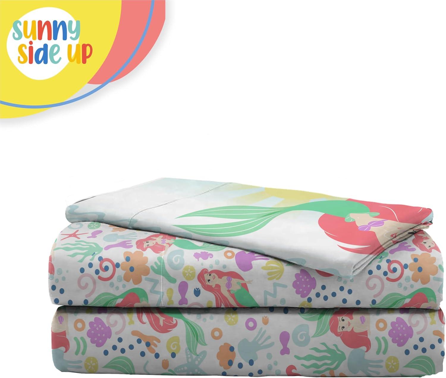 imageSunny Side Up Bluey amp Friends Full Sheet Set 4 Piece Kids Bedding Set Includes Pillow Cover Super Soft Microfiber SheetsMulti Little Mermaid