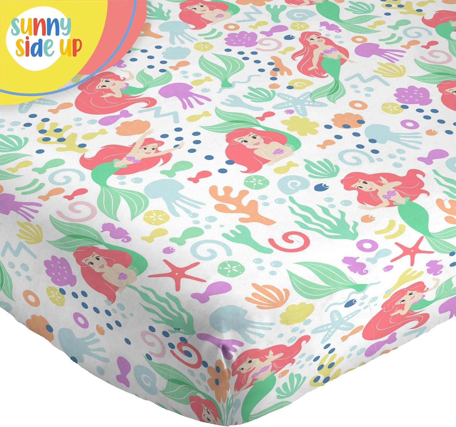 imageSunny Side Up Bluey amp Friends Full Sheet Set 4 Piece Kids Bedding Set Includes Pillow Cover Super Soft Microfiber SheetsMulti Little Mermaid