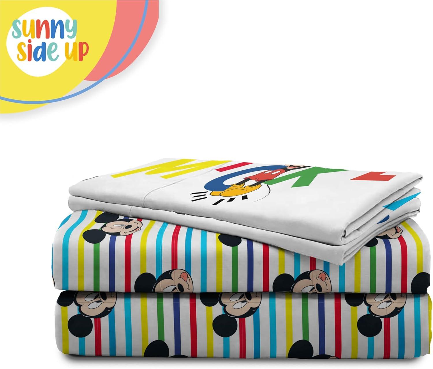 imageSunny Side Up Bluey amp Friends Full Sheet Set 4 Piece Kids Bedding Set Includes Pillow Cover Super Soft Microfiber SheetsMulti Mickey Mouse