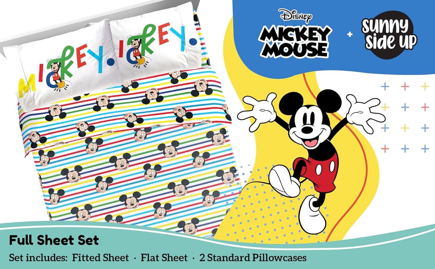imageSunny Side Up Bluey amp Friends Full Sheet Set 4 Piece Kids Bedding Set Includes Pillow Cover Super Soft Microfiber SheetsMulti Mickey Mouse
