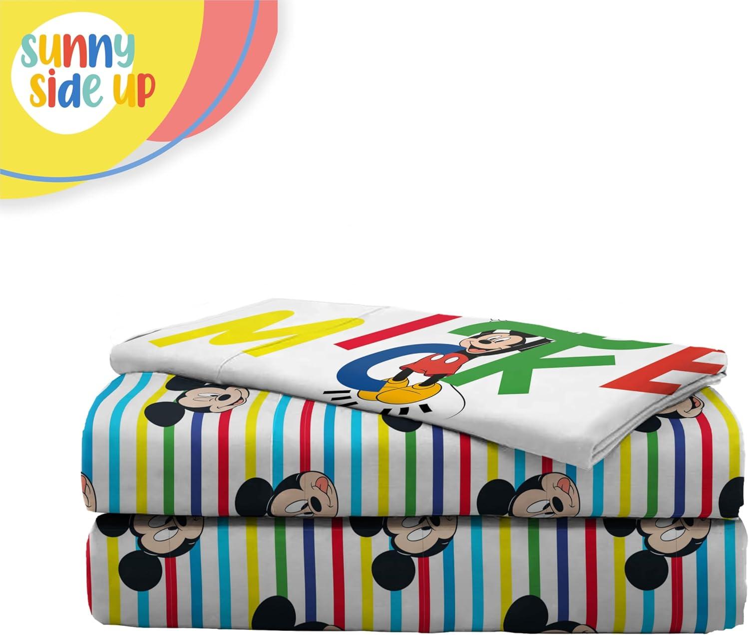 imageSunny Side Up Bluey amp Friends Full Sheet Set 4 Piece Kids Bedding Set Includes Pillow Cover Super Soft Microfiber SheetsMulti Mickey Mouse