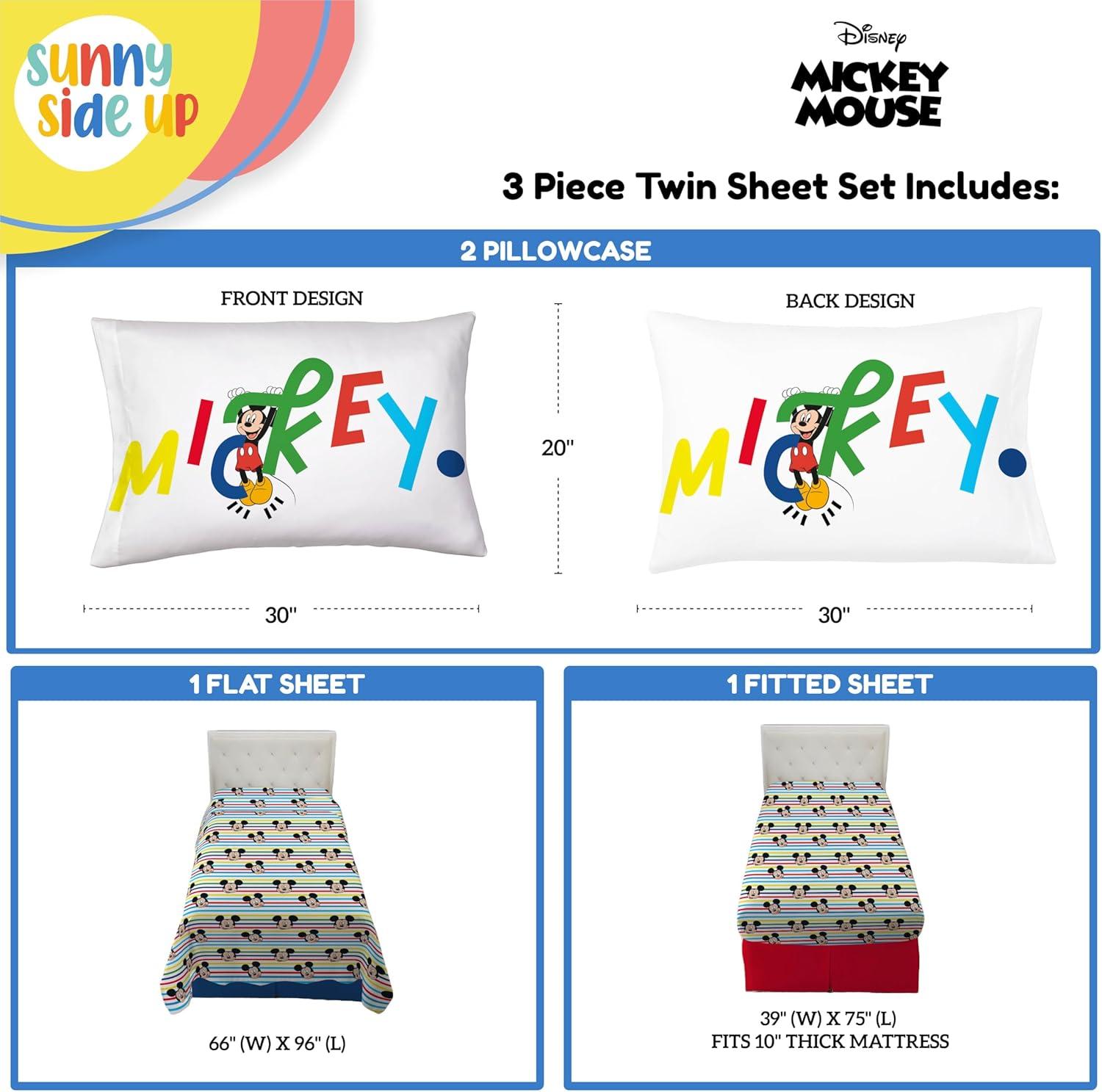 imageSunny Side Up Bluey amp Friends Full Sheet Set 4 Piece Kids Bedding Set Includes Pillow Cover Super Soft Microfiber SheetsMulti Mickey Mouse