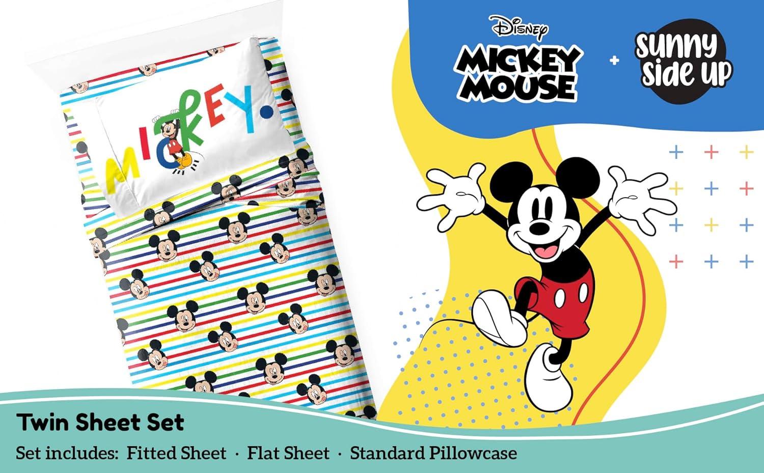 imageSunny Side Up Bluey amp Friends Full Sheet Set 4 Piece Kids Bedding Set Includes Pillow Cover Super Soft Microfiber SheetsMulti Mickey Mouse