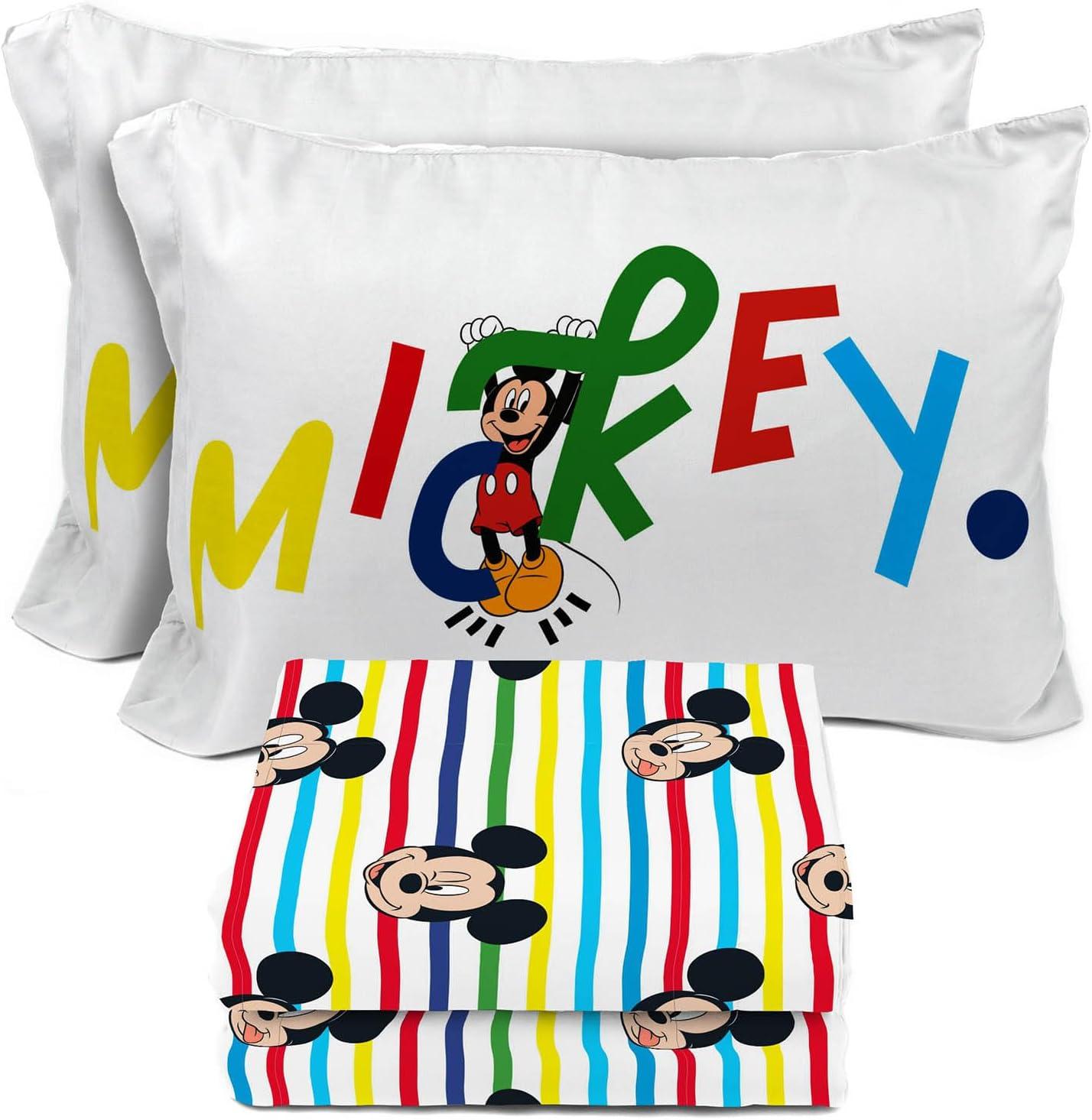 imageSunny Side Up Bluey amp Friends Full Sheet Set 4 Piece Kids Bedding Set Includes Pillow Cover Super Soft Microfiber SheetsMulti Mickey Mouse