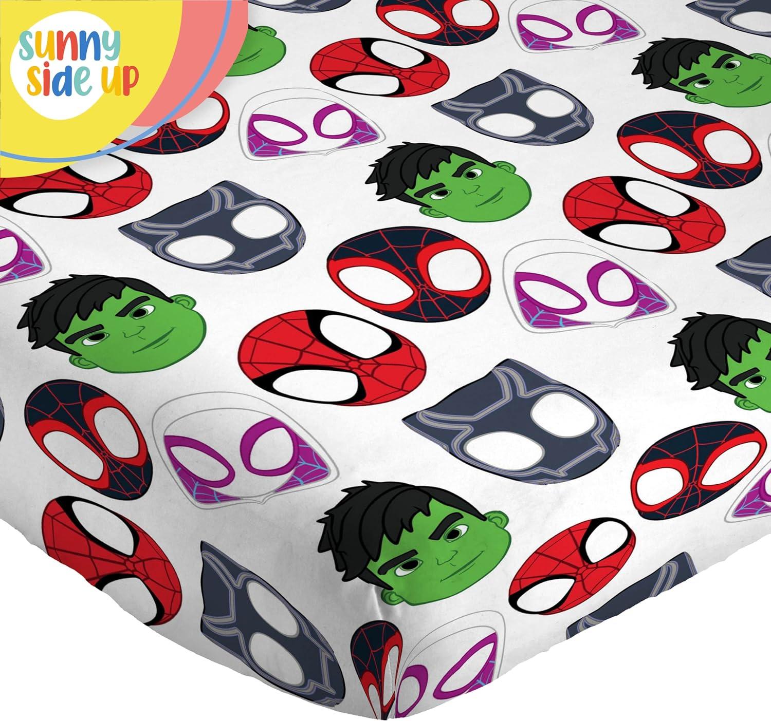 imageSunny Side Up Bluey amp Friends Full Sheet Set 4 Piece Kids Bedding Set Includes Pillow Cover Super Soft Microfiber SheetsMulti Spidey Friends