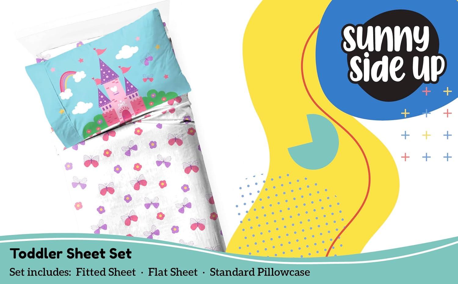 imageSunny Side Up Bluey amp Friends Full Sheet Set 4 Piece Kids Bedding Set Includes Pillow Cover Super Soft Microfiber SheetsWhite Magic Castle