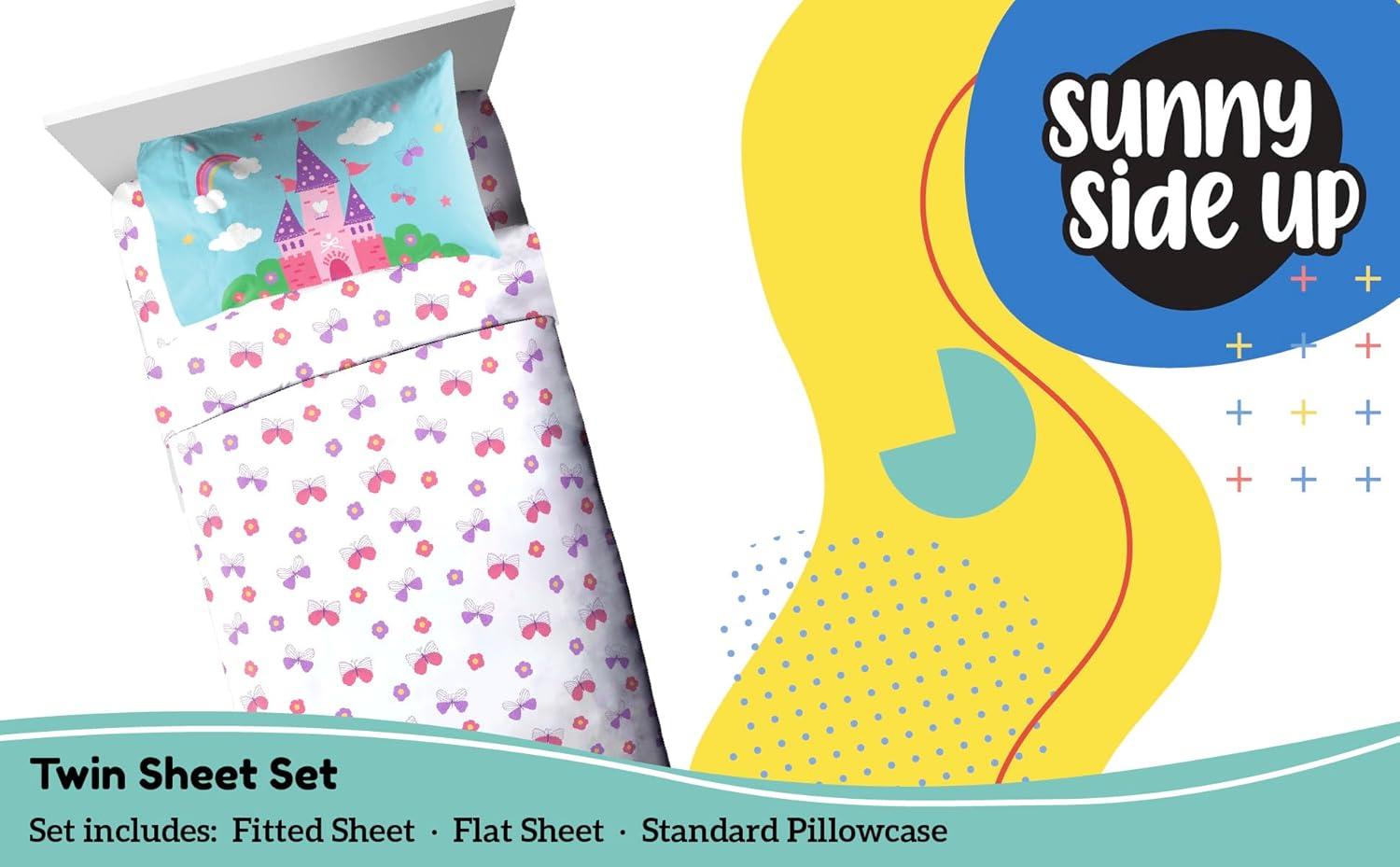 imageSunny Side Up Bluey amp Friends Full Sheet Set 4 Piece Kids Bedding Set Includes Pillow Cover Super Soft Microfiber SheetsWhite Magic Castle