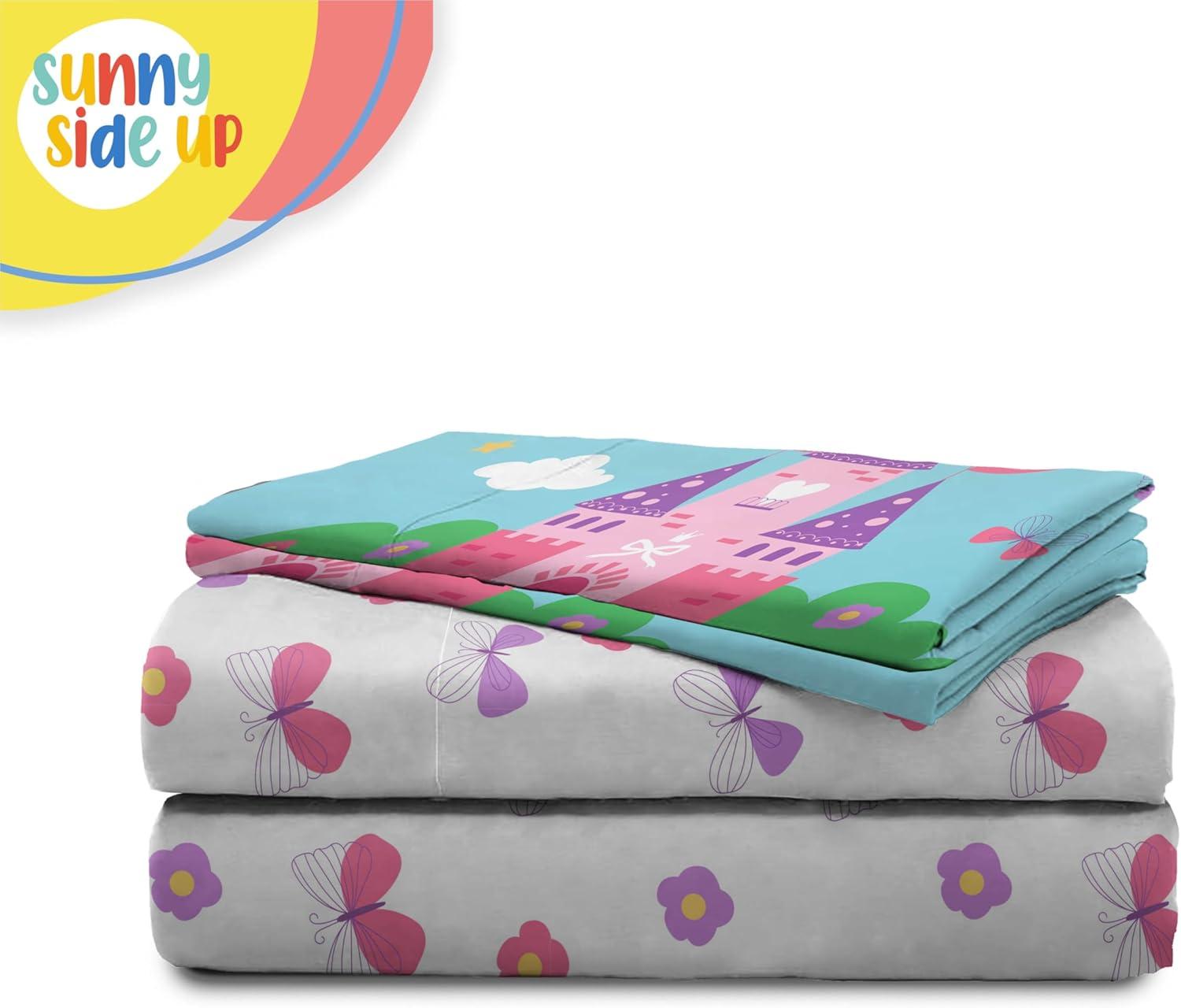 imageSunny Side Up Bluey amp Friends Full Sheet Set 4 Piece Kids Bedding Set Includes Pillow Cover Super Soft Microfiber SheetsWhite Magic Castle