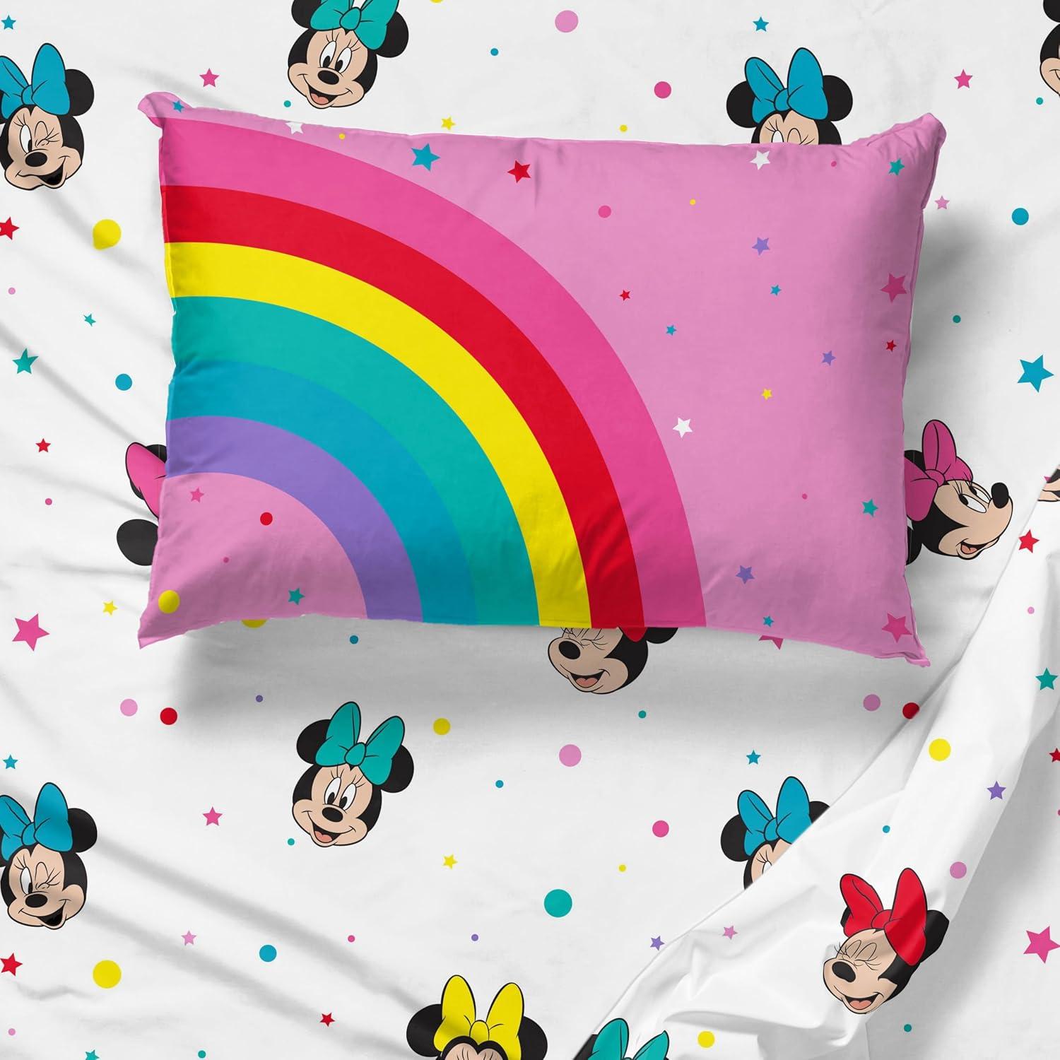 imageSunny Side Up Bluey amp Friends Full Sheet Set 4 Piece Kids Bedding Set Includes Pillow Cover Super Soft Microfiber SheetsWhite Minnie Mouse