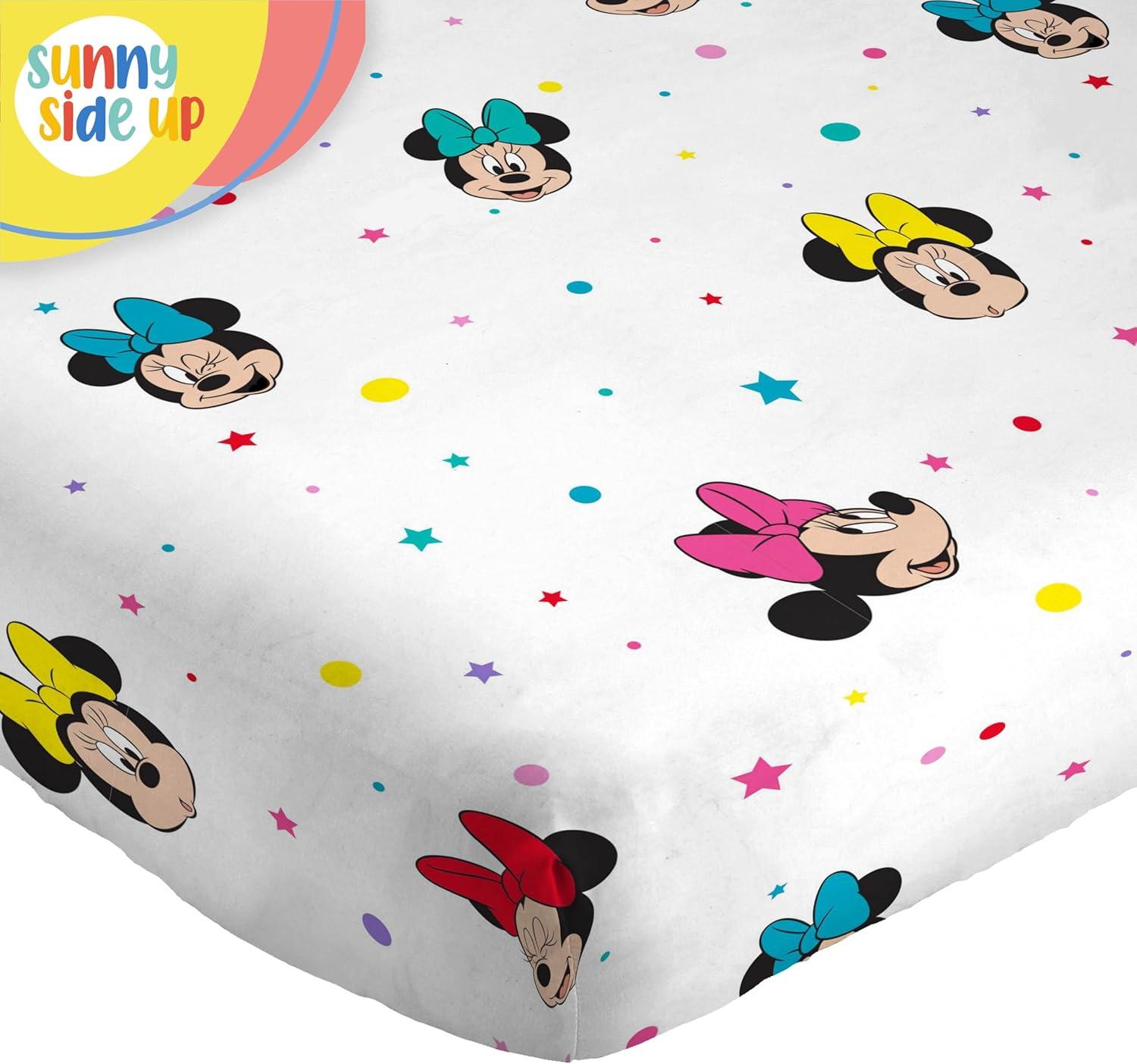 imageSunny Side Up Bluey amp Friends Full Sheet Set 4 Piece Kids Bedding Set Includes Pillow Cover Super Soft Microfiber SheetsWhite Minnie Mouse