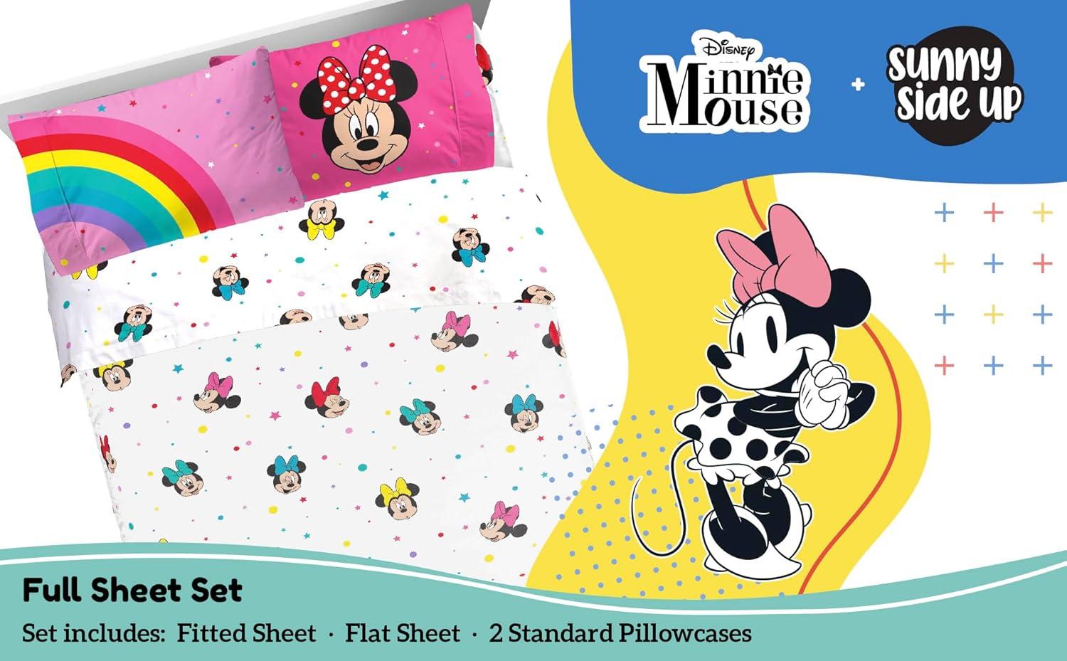 imageSunny Side Up Bluey amp Friends Full Sheet Set 4 Piece Kids Bedding Set Includes Pillow Cover Super Soft Microfiber SheetsWhite Minnie Mouse