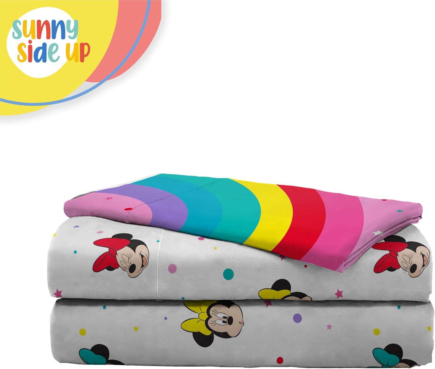imageSunny Side Up Bluey amp Friends Full Sheet Set 4 Piece Kids Bedding Set Includes Pillow Cover Super Soft Microfiber SheetsWhite Minnie Mouse